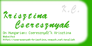 krisztina cseresznyak business card